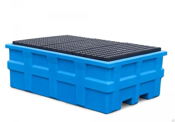 Сточный поддон Mono S объемом 1050 л с решеткой из полиэтилена под 1 еврокуб